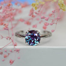 Load image into Gallery viewer, 2 Carat Alexandrite Floral 14K White Gold Engagement Ring