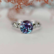 Load image into Gallery viewer, Giliarto 3.5 Carat Alexandrite Stone 14K White Gold Ring