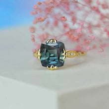 Load image into Gallery viewer, 3.0 Carat Teal Sapphire Center Stone White Gold Ring