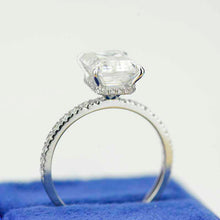 Load image into Gallery viewer, 3 Carat Giliarto Emerald Cut Moissanite Hidden Halo Engagement Ring