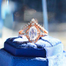 Load image into Gallery viewer, Oval  Moonstone Ring- Two Ring Set