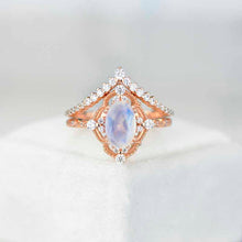 Load image into Gallery viewer, Oval  Moonstone Ring- Two Ring Set