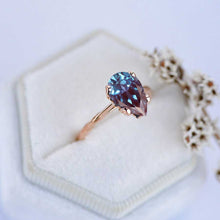 Load image into Gallery viewer, 3 Carat Pear Shaped Alexandrite Engagement Ring