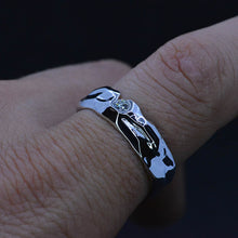 Load image into Gallery viewer, "Liquid Metal" Diamond Men's  14K White Gold  Ring.