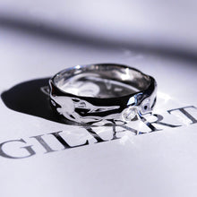 Load image into Gallery viewer, "Liquid Metal" Diamond Men's  14K White Gold  Ring.