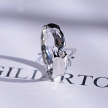 Load image into Gallery viewer, "Liquid Metal" Diamond Men's  14K White Gold  Ring.