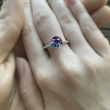 Load image into Gallery viewer, 2 Carat Alexandrite Stone with Accent Stones 14K White Gold Ring