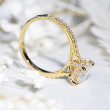 Load image into Gallery viewer, 2 Carat Moissanite Cushion Cut Hidden Halo White Gold Engagement Ring