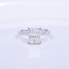 Load image into Gallery viewer, 2 Carat Giliarto Radiant Moissanite Hidden Halo Engagement 14K White Gold Ring