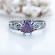 Load image into Gallery viewer, 14K Black Gold Alexandrite Celtic Engagement Ring