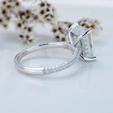 Load image into Gallery viewer, 5 Carat Giliarto Emerald Cut Moissanite Hidden Halo Engagement White Gold Ring