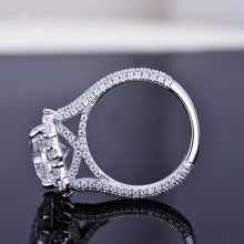 Load image into Gallery viewer, 3Ct Moissanite Engagement Ring Halo Radiant Cut Moissanite Engagement Ring