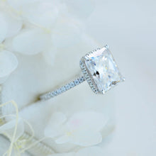 Load image into Gallery viewer, 4 Carat Giliarto Radiant Cut Moissanite Double Hidden Halo Engagement Ring