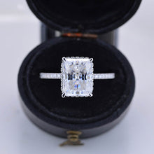 Load image into Gallery viewer, 4 Carat Giliarto Radiant Cut Moissanite Double Hidden Halo Engagement Ring