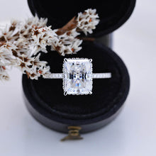 Load image into Gallery viewer, 4 Carat Giliarto Radiant Cut Moissanite Double Hidden Halo Engagement Ring