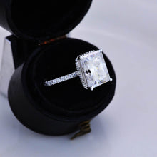 Load image into Gallery viewer, 4 Carat Giliarto Radiant Cut Moissanite Double Hidden Halo Engagement Ring