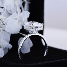 Load image into Gallery viewer, 4 Carat Giliarto Radiant Cut Moissanite Double Hidden Halo Engagement Ring