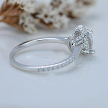 Load image into Gallery viewer, 3 Carat Carat Oval Moissanite Ring, Hidden Halo Gold Engagement Ring