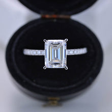 Load image into Gallery viewer, 2 Carat Giliarto Emerald Cut Moissanite Hidden Halo Engagement Ring