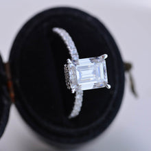 Load image into Gallery viewer, 2 Carat Giliarto Emerald Cut Moissanite Hidden Halo Engagement Ring