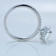 Load image into Gallery viewer, 2 Carat Giliarto Emerald Cut Moissanite Hidden Halo Engagement Ring