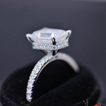 Load image into Gallery viewer, 2 Carat Giliarto Emerald Cut Moissanite Hidden Halo Engagement Ring