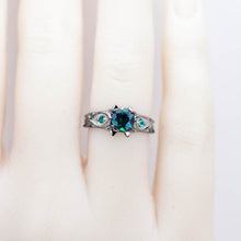 Load image into Gallery viewer, 14K Black Gold Emerald Celtic Engagement Ring