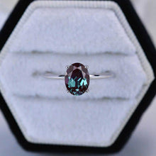 Load image into Gallery viewer, 3 Carat Oval Alexandrite 14K White Gold Engagement Promissory Ring