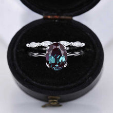 Load image into Gallery viewer, 2 Carat Oval Alexandrite Engagement Eternity Gold Rings Set