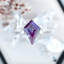 Load image into Gallery viewer, 3 Carat Kite Alexandrite Engagement Ring. 3CT Fancy Shape Alexandrite Ring