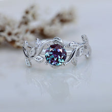 Load image into Gallery viewer, Alexandrite Twig Floral White Gold Engagement Ring