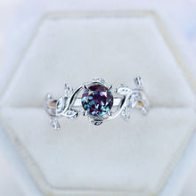 Load image into Gallery viewer, Alexandrite Twig Floral White Gold Engagement Ring