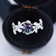Load image into Gallery viewer, Alexandrite Twig Floral White Gold Engagement Ring