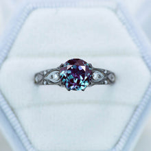 Load image into Gallery viewer, 2 Carat 14K Black Gold Alexandrite Celtic Engagement Ring