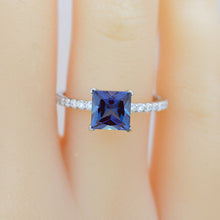 Load image into Gallery viewer, 2 Carat Princess Cut Alexandrite Giliarto Engagement Ring