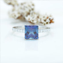 Load image into Gallery viewer, 2 Carat Princess Cut Alexandrite Giliarto Engagement Ring
