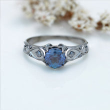 Load image into Gallery viewer, 14K Black Gold Alexandrite Celtic Engagement Ring