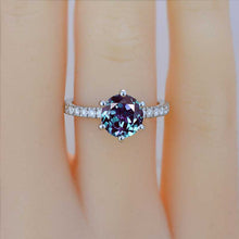 Load image into Gallery viewer, 2 Carat Six Prongs Giliarto Alexandrite White Gold Engagement Ring