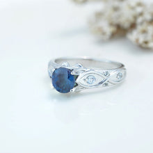 Load image into Gallery viewer, Celtic Alexandrite  Engagement Ring 14K White Gold