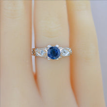 Load image into Gallery viewer, Celtic Alexandrite  Engagement Ring 14K White Gold