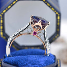 Load image into Gallery viewer, 2 Carat Alexandrite Engagement White Gold Ring