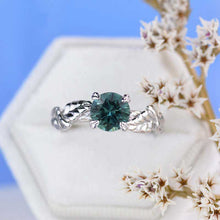 Load image into Gallery viewer, 2 Carat Teal Sapphire Twig Engagement Ring