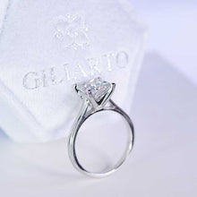 Load image into Gallery viewer, 8x8mm Princess Cut Moissanite Diamond White Gold Giliarto Engagement Ring