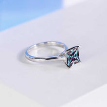 Load image into Gallery viewer, 2 Carat Princess Cut Alexandrite White Gold Giliarto Engagement Ring