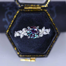 Load image into Gallery viewer, Alexandrite Floral White Gold Engagement Ring