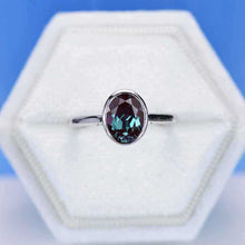 Load image into Gallery viewer, 3 Carat Oval Giliarto Alexandrite Bezel Set Engagement Ring