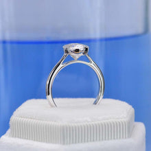 Load image into Gallery viewer, 3 Carat Oval Giliarto Moissanite Bezel Set Engagement Ring