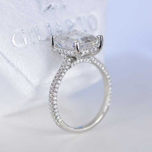 Load image into Gallery viewer, 3 Carat Giliarto Emerald Cut Moissanite Hidden Halo Engagement Ring