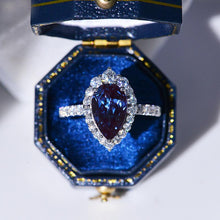 Load image into Gallery viewer, Luxury 3 Carat Pear Cut Halo Alexandrite 14K Solid White Gold
