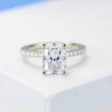 Load image into Gallery viewer, 3 Carat Giliarto Radiant Cut Moissanite Hidden Halo Engagement Ring